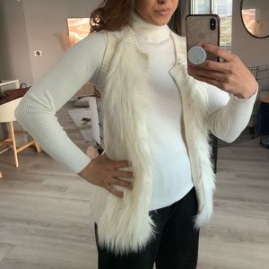 White Cream Fur Vest